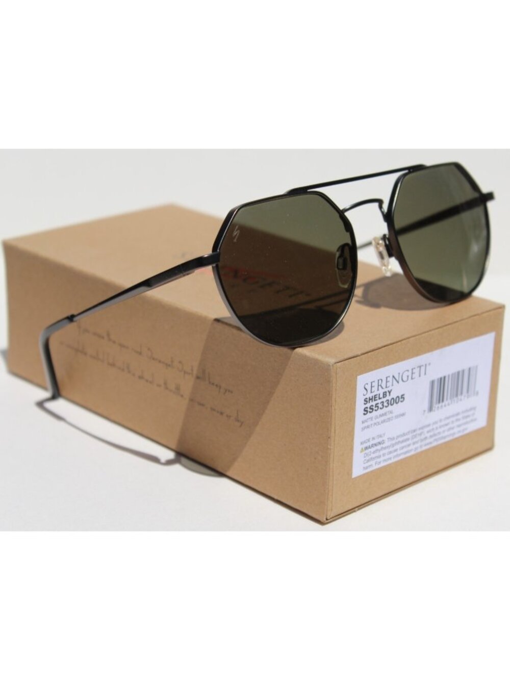 SERENGETI Shelby POLARIZED Sunglasses Matte Gunmetal/Spirit 555nm SS533005 NEW